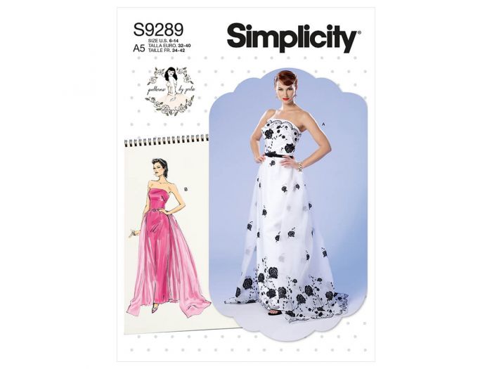 Simplicity Pattern S9289 MISS DRESS WITH TRAIN Size E5 14 16 18