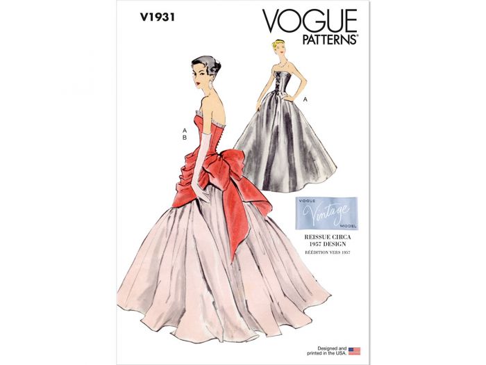 Vogue Pattern V1931 Misses Vintage Dress and Overbodice with