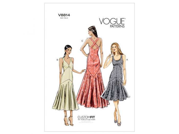 Vogue Pattern V8814 Misses Dress Size 6 8 10 12 14 Womens