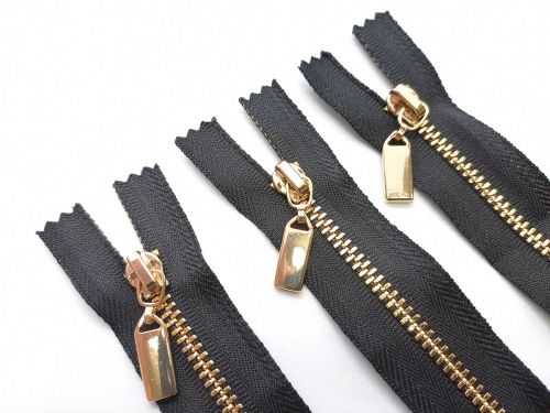 Great value 9cm Closed End Metal Zipper 3pk Bundle- Gold/Black TRW49 available to order online Australia