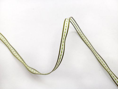 Great value Georgie Ribbon 6mm- Olive/White available to order online Australia