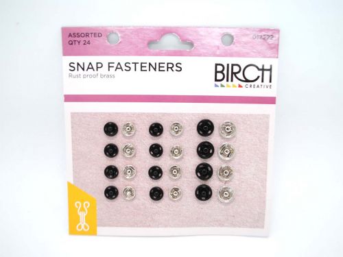 Great value Snap Fasteners- Assorted- Silver/Black- Pack of 24 available to order online Australia