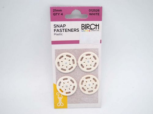 Great value Snap Fasteners- Plastic- White- 21mm- Pack of 4 available to order online Australia