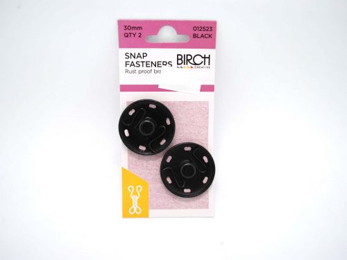 Great value Snap Fasteners- 30mm- Black- Pack of 2 available to order online Australia