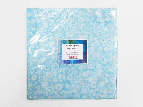 Great value Batik Cotton- DP Col B- 10 Inch Squares Pack available to order online Australia
