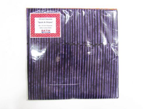 Great value Batik Cotton- Spots And Stripes- 10 Inch Squares Pack available to order online Australia