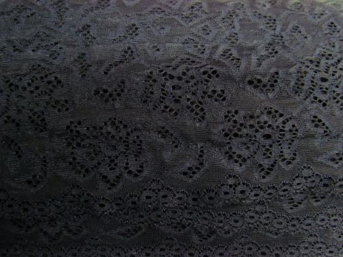 Great value 60mm-75mm Stretch Lace Trim- Floral Black #600 available to order online Australia