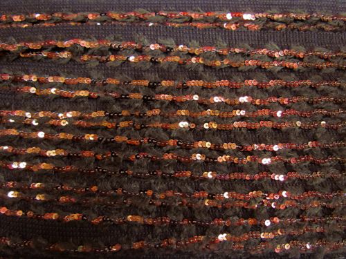 Great value 20mm Fluffy Sequin Trim- Autumn Brown #627 available to order online Australia