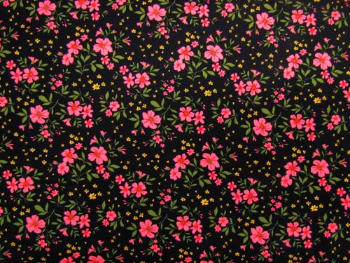 Pink Primrose Cotton- Black #PW1455