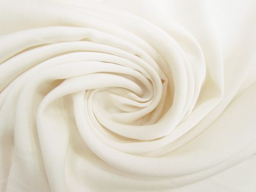 Stretch Silk Crepe De Chine- Panna Cotta Ivory #10988