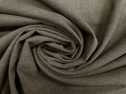 Stretch Wool Blend Basketweave Suiting- Cavern Grey #11008