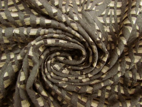 Great value Warped Zebra Check Cotton Blend Jersey- Beige #11056 available to order online Australia