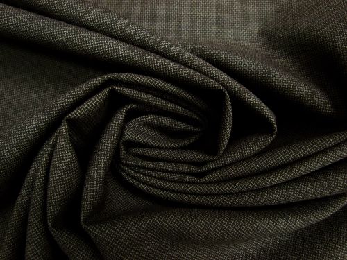 Great value Wool Blend Basketweave Suiting- Brown Black #11065 available to order online Australia