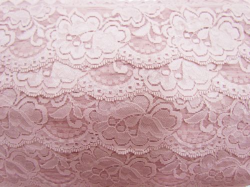 Great value 85mm Giselle Stretch Floral Lace Trim- French Rose #262 available to order online Australia