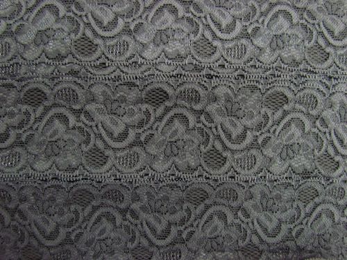 Great value 55mm Josephine Stretch Floral Lace Trim- Grey #269 available to order online Australia