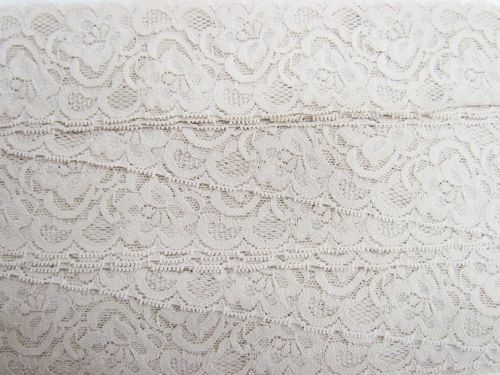 Great value 55mm Josephine Stretch Floral Lace Trim- Pearl Beige #268 available to order online Australia