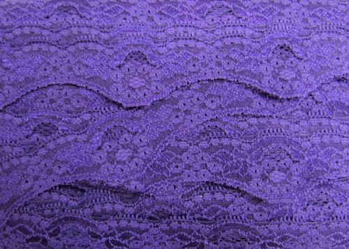 Great value 40mm Wave Edge Stretch Floral Lace Trim- Purple #278 available to order online Australia
