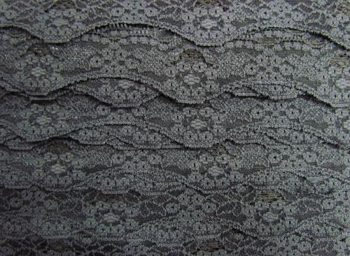 Great value 40mm Wave Edge Stretch Floral Lace Trim- Grey #276 available to order online Australia