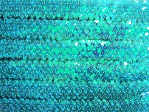 Great value 25mm Iridescent Stretch Sequin Trim- Blue Lagoon #T446 available to order online Australia