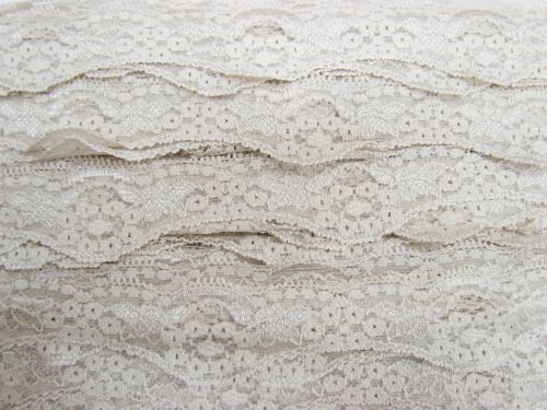 Great value 40mm Wave Edge Stretch Floral Lace Trim- Pearl Beige #273 available to order online Australia