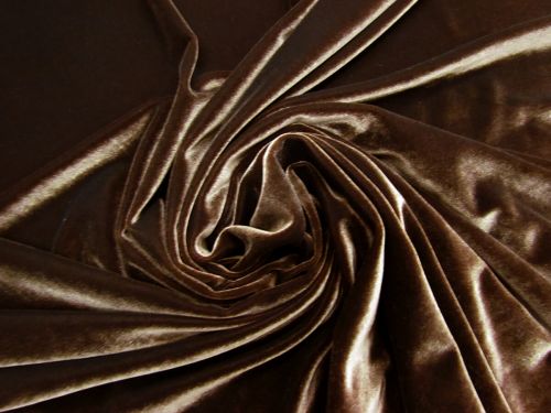 Great value 2 Way Stretch Velvet- Chocolate #6136 available to order online Australia