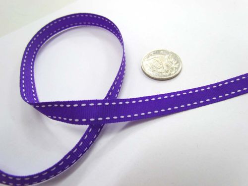 Great value Stitch Ribbon 10mm- Purple / White available to order online Australia