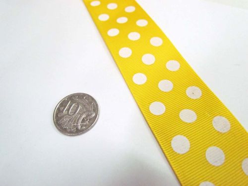 Great value Spots Ribbon 38mm- Yellow available to order online Australia