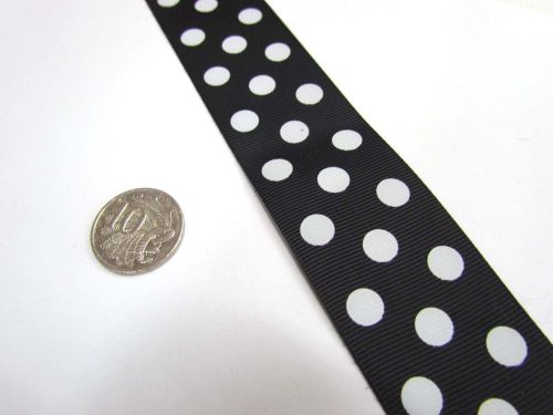 Great value Spots Ribbon 38mm- Black available to order online Australia