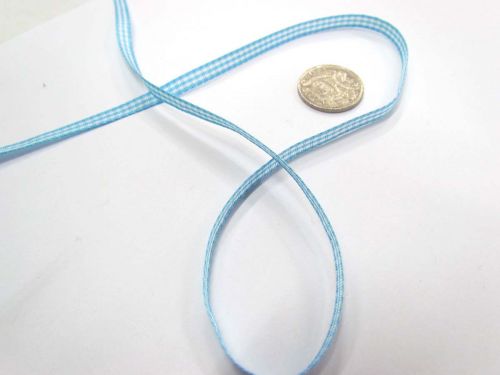 Great value Gingham Ribbon 5mm- Baby Blue available to order online Australia