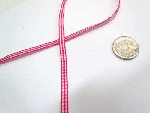 Great value Gingham Ribbon 5mm- Dark Pink available to order online Australia