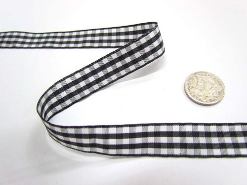 Great value Gingham Ribbon 15mm- Black available to order online Australia