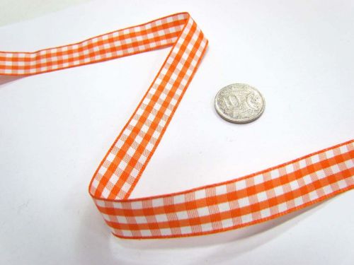 Great value Gingham Ribbon 15mm- Orange available to order online Australia