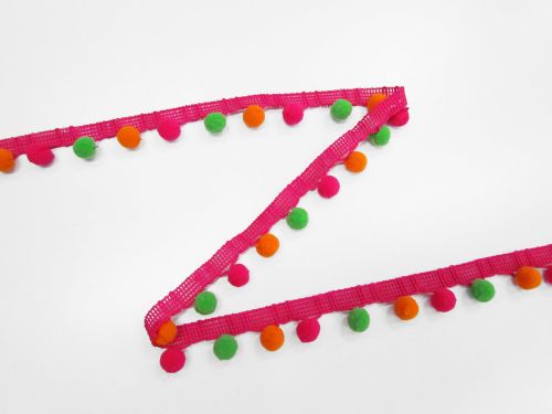Great value 25mm Party Pom Pom Trim- Summer Pink #T499 available to order online Australia