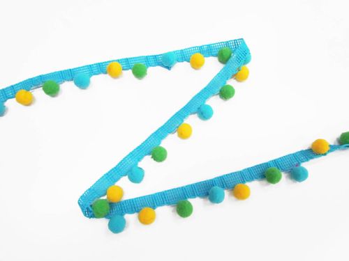 Great value 25mm Party Pom Pom Trim- Spring Blue #T500 available to order online Australia