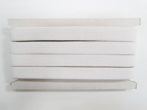 Great value 9m x 12mm Braided Elastic- White #T125 available to order online Australia