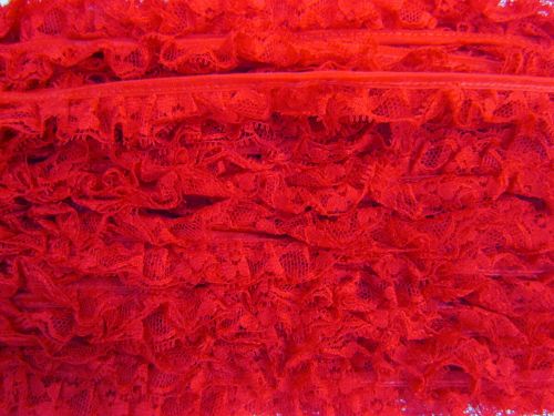 Great value 20mm Layla Lace Frill Trim- Red #346 available to order online Australia