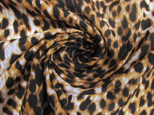 Great value Caramel Leopard Silk Crepe De Chine #11351 available to order online Australia