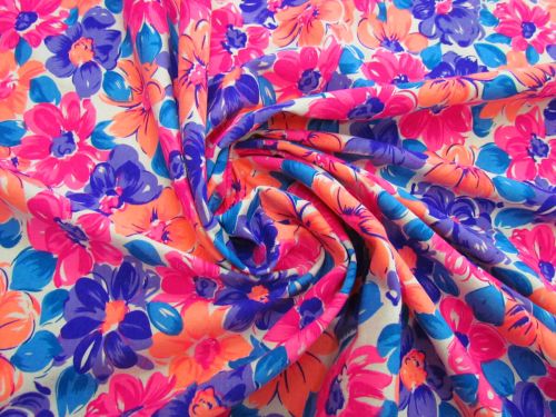 Great value 20m Roll of Dizzy Daisy Cotton Jersey- Orange / Pink #5121 available to order online Australia
