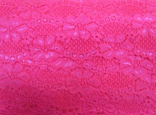 Great value 60mm Stretch Lace Trim- Sizzling Pink #352 available to order online Australia