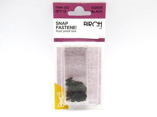 Great value Snap Fasteners- 7mm- Black- Pack of 12 available to order online Australia