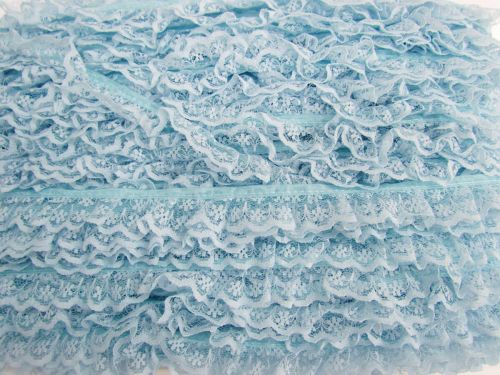 Great value 24mm Penelope Lace Frill Trim- Blue #383 available to order online Australia