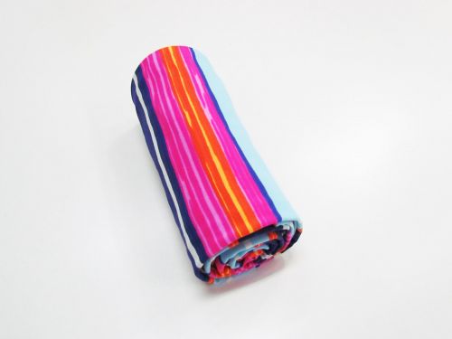 Great value 1m Mini Roll Remnant- Moonlight Stripe Spandex- Fireworks available to order online Australia