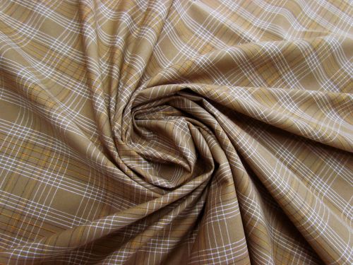 Great value Caramel Check Cotton Blend Shirting #5257 available to order online Australia
