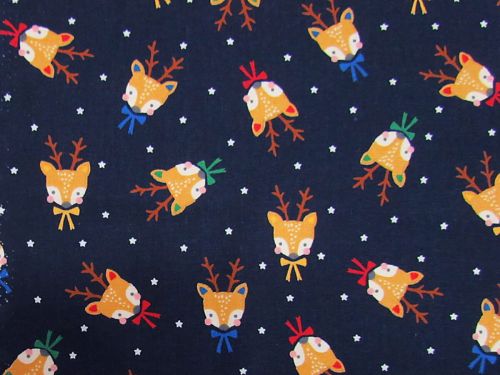 Great value Festive Reindeer Cotton- Navy available to order online Australia