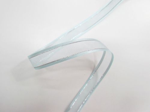 Great value 17mm Satin Edge Organza Ribbon- Sky And Silver #T238 available to order online Australia