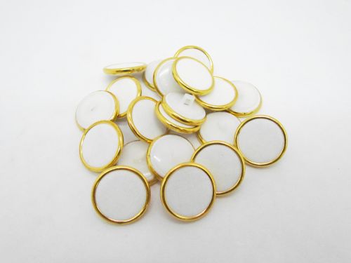 20mm Button- FB599 White And Gold