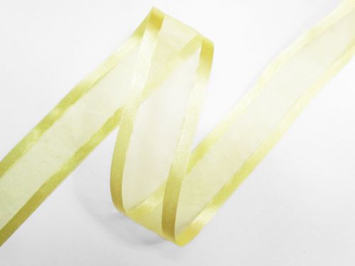 Great value 38mm Satin Edge Organza Ribbon- Lemon Yellow available to order online Australia
