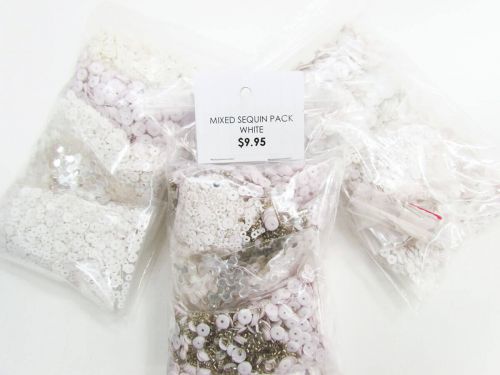 Great value Mixed Sequin Pack- White available to order online Australia