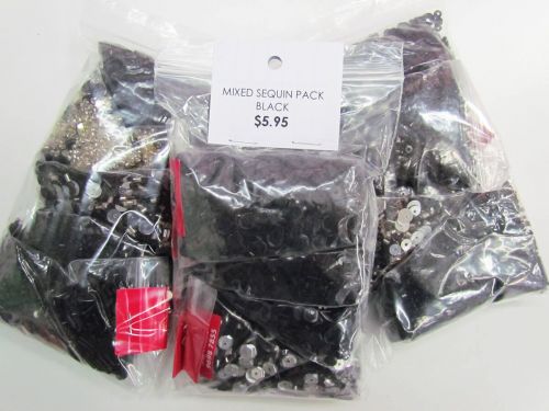 Great value Mixed Sequin Pack- Black available to order online Australia