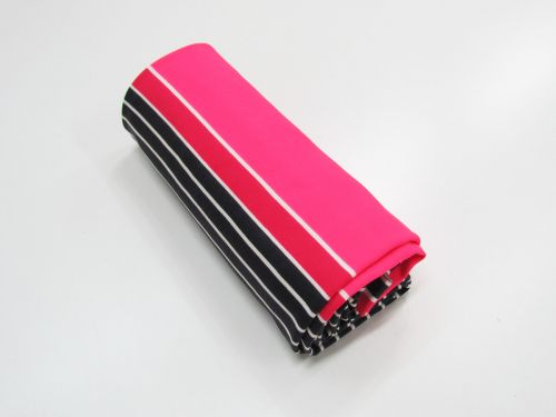 Great value 65cm Mini Roll Remnant- Laser Stripe Spandex- Strawberry available to order online Australia
